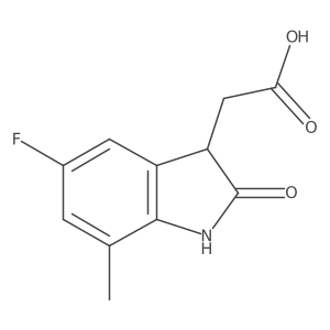2-(5-fluoro-7-methyl-2-oxo-2,3-dihydro-1H-indol-3-yl)acetic acid结构式