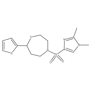 4-((1,2-dimethyl-1H-imidazol-4-yl)sulfonyl)-7-(thiophen-2-yl)-1,4-thiazepane Structure