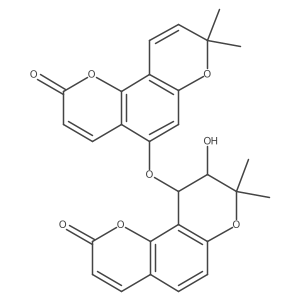 2H,8H-Benzo[1,2-b:3,4-ba(2)]dipyran-2-one, 10-[(8,8-dimethyl-2-oxo-2H,8H-benzo[1,2-b:3,4-ba(2)]dipyran-5-yl)oxy]-9,10-dihydro-9-hydroxy-8,8-dimethyl-, cis-(+)-结构式