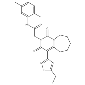 N-(2,5-dimethylphenyl)-2-[4-(5-ethyl-1,2,4-oxadiazol-3-yl)-1,3-dioxo-3,5,6,7,8,9-hexahydropyrimido[1,6-a]azepin-2(1H)-yl]acetamide结构式