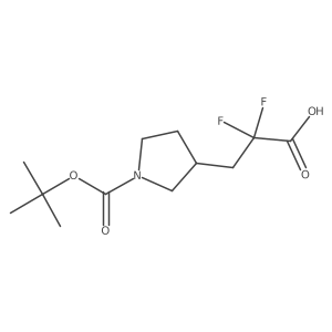 3-(1-(Tert-butoxycarbonyl)pyrrolidin-3-YL)-2,2-difluoropropanoic acid结构式