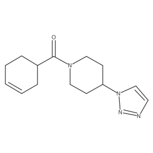 (4-(1H-1,2,3-triazol-1-yl)piperidin-1-yl)(cyclohex-3-en-1-yl)methanone结构式