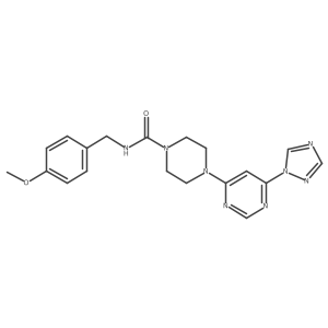 4-(6-(1H-1,2,4-triazol-1-yl)pyrimidin-4-yl)-N-(4-methoxybenzyl)piperazine-1-carboxamide Structure
