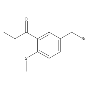 1-(5-(Bromomethyl)-2-(methylthio)phenyl)propan-1-one Structure