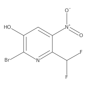 2-Bromo-6-(difluoromethyl)-5-nitropyridin-3-ol结构式