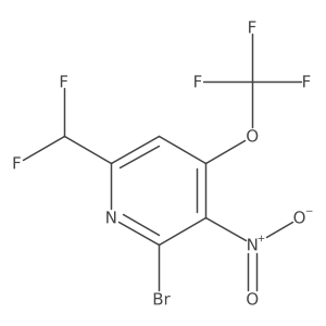2-Bromo-6-(difluoromethyl)-3-nitro-4-(trifluoromethoxy)pyridine结构式