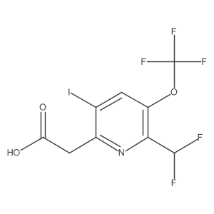2-(Difluoromethyl)-5-iodo-3-(trifluoromethoxy)pyridine-6-acetic acid Structure