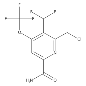 2-(Chloromethyl)-3-(difluoromethyl)-4-(trifluoromethoxy)pyridine-6-carboxamide结构式