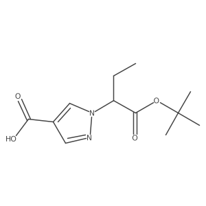 1-[1-(tert-butoxycarbonyl)propyl]-1H-pyrazole-4-carboxylic acid Structure