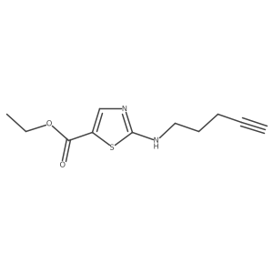 Ethyl 2-[(pent-4-yn-1-yl)amino]-1,3-thiazole-5-carboxylate结构式