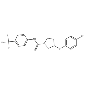 3-((5-bromopyridin-2-yl)oxy)-N-(4-(trifluoromethyl)phenyl)pyrrolidine-1-carboxamide结构式