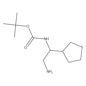 tert-butyl N-[2-amino-1-(thiolan-3-yl)ethyl]carbamate结构式