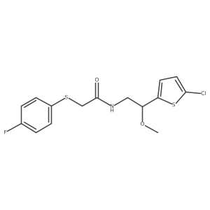 N-(2-(5-chlorothiophen-2-yl)-2-methoxyethyl)-2-((4-fluorophenyl)thio)acetamide结构式