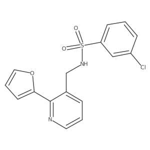 3-chloro-N-((2-(furan-2-yl)pyridin-3-yl)methyl)benzenesulfonamide结构式