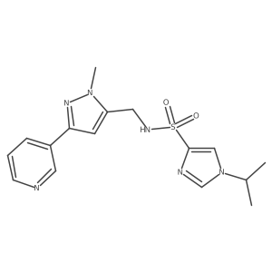 1-isopropyl-N-((1-methyl-3-(pyridin-3-yl)-1H-pyrazol-5-yl)methyl)-1H-imidazole-4-sulfonamide Structure