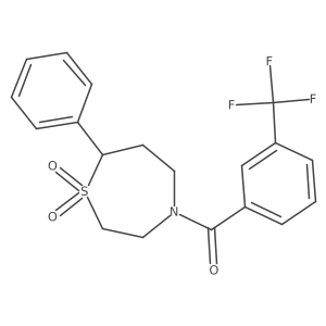 (1,1-Dioxido-7-phenyl-1,4-thiazepan-4-yl)(3-(trifluoromethyl)phenyl)methanone结构式