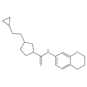 3-(cyclopropylmethoxy)-N-(2,3-dihydrobenzo[b][1,4]dioxin-6-yl)pyrrolidine-1-carboxamide Structure