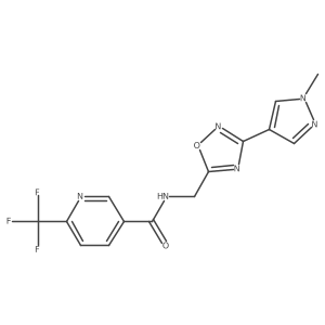 N-((3-(1-methyl-1H-pyrazol-4-yl)-1,2,4-oxadiazol-5-yl)methyl)-6-(trifluoromethyl)nicotinamide Structure