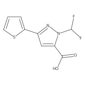 1-(difluoromethyl)-3-(thiophen-2-yl)-1H-pyrazole-5-carboxylic acid Structure