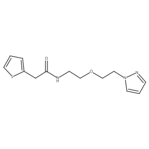N-{2-[2-(1H-pyrazol-1-yl)ethoxy]ethyl}-2-(thiophen-2-yl)acetamide结构式