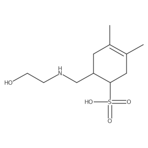 6-{[(2-Hydroxyethyl)amino]methyl}-3,4-dimethylcyclohex-3-ene-1-sulfonic acid结构式