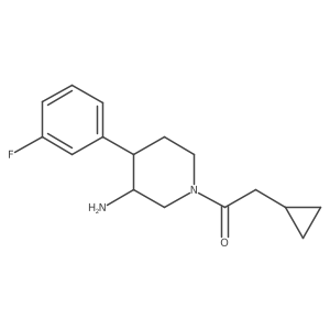 1-[3-Amino-4-(3-fluorophenyl)piperidin-1-yl]-2-cyclopropylethan-1-one结构式