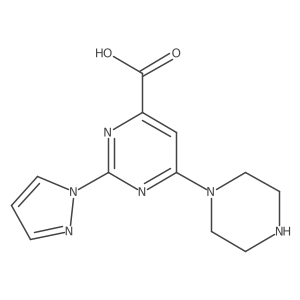 6-(piperazin-1-yl)-2-(1H-pyrazol-1-yl)pyrimidine-4-carboxylic acid Structure