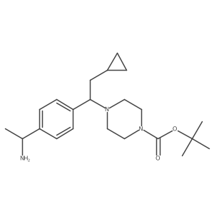 tert-Butyl 4-((S)-1-(4-((S)-1-aminoethyl)phenyl)-2-cyclopropylethyl)piperazine-1-carboxylate Structure