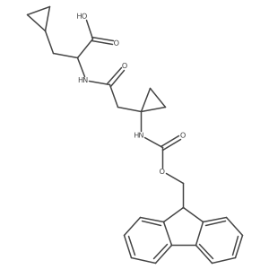 (2S)-3-cyclopropyl-2-{2-[1-({[(9H-fluoren-9-yl)methoxy]carbonyl}amino)cyclopropyl]acetamido}propanoic acid结构式