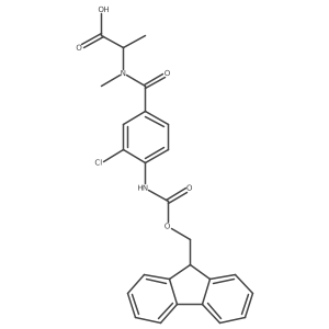 (2S)-2-{1-[3-chloro-4-({[(9H-fluoren-9-yl)methoxy]carbonyl}amino)phenyl]-N-methylformamido}propanoic acid Structure
