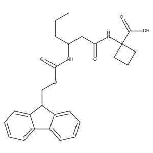1-[(3R)-3-({[(9H-fluoren-9-yl)methoxy]carbonyl}amino)hexanamido]cyclobutane-1-carboxylic acid Structure