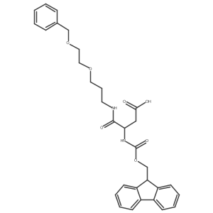 3-({3-[2-(benzyloxy)ethoxy]propyl}carbamoyl)-3-({[(9H-fluoren-9-yl)methoxy]carbonyl}amino)propanoic acid结构式