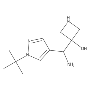 3-[amino(1-tert-butyl-1H-pyrazol-4-yl)methyl]azetidin-3-ol结构式