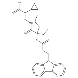 2-cyclopropyl-2-{[2-({[(9H-fluoren-9-yl)methoxy]carbonyl}amino)-2-(methoxymethyl)butanamido]oxy}acetic acid结构式