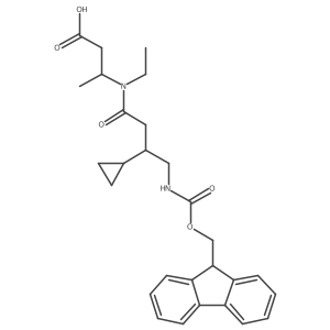 3-[3-cyclopropyl-N-ethyl-4-({[(9H-fluoren-9-yl)methoxy]carbonyl}amino)butanamido]butanoic acid Structure