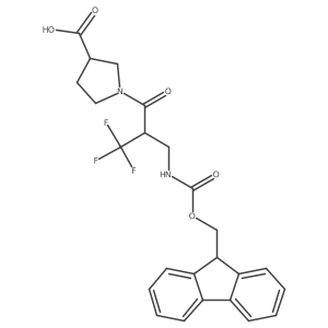 1-{2-[({[(9H-fluoren-9-yl)methoxy]carbonyl}amino)methyl]-3,3,3-trifluoropropanoyl}pyrrolidine-3-carboxylic acid Structure