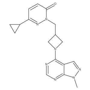 6-cyclopropyl-2-[(1-{1-methyl-1H-pyrazolo[3,4-d]pyrimidin-4-yl}azetidin-3-yl)methyl]-2,3-dihydropyridazin-3-one结构式