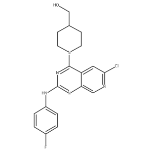 (1-(6-Chloro-2-((4-fluorophenyl)amino)pyrido[3,4-d]pyrimidin-4-yl)piperidin-4-yl)methanol Structure