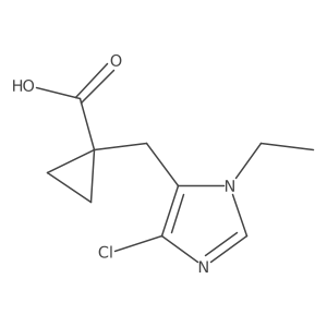 1-[(4-chloro-1-ethyl-1H-imidazol-5-yl)methyl]cyclopropane-1-carboxylic acid结构式