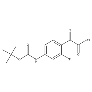 2-(4-{[(Tert-butoxy)carbonyl]amino}-2-fluorophenyl)-2-oxoacetic acid结构式