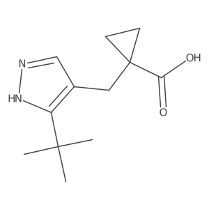 1-[(3-tert-butyl-1H-pyrazol-4-yl)methyl]cyclopropane-1-carboxylic acid结构式