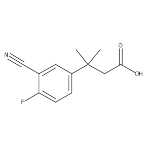 3-(3-Cyano-4-fluorophenyl)-3-methylbutanoic acid Structure