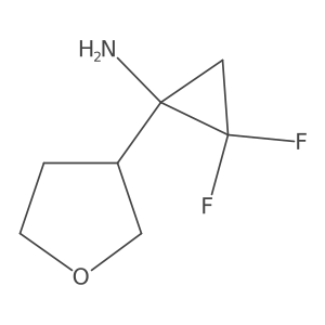 2,2-Difluoro-1-(oxolan-3-yl)cyclopropan-1-amine结构式
