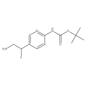 tert-butyl N-[5-(2-amino-1-fluoroethyl)pyrimidin-2-yl]carbamate结构式