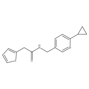 N-((6-cyclopropylpyridin-3-yl)methyl)-2-(thiophen-2-yl)acetamide结构式