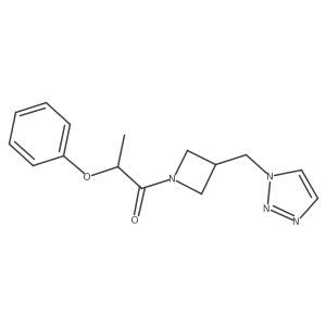 2-phenoxy-1-{3-[(1H-1,2,3-triazol-1-yl)methyl]azetidin-1-yl}propan-1-one结构式