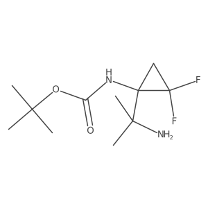tert-butyl N-[1-(2-aminopropan-2-yl)-2,2-difluorocyclopropyl]carbamate结构式