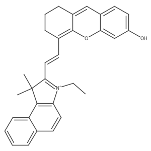 5-[2-(3-ethyl-1,1-dimethylbenzo[e]indol-3-ium-2-yl)ethenyl]-7,8-dihydro-6H-xanthen-3-ol Structure