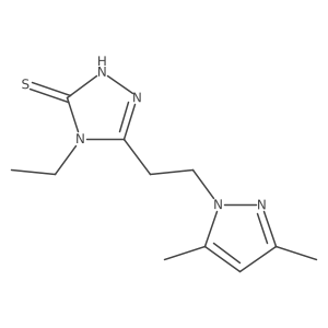 3-[2-(3,5-dimethyl-1H-pyrazol-1-yl)ethyl]-4-ethyl-4,5-dihydro-1H-1,2,4-triazole-5-thione结构式