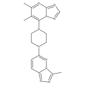 1-{5,6-Dimethyl-[1,2,4]triazolo[1,5-a]pyrimidin-7-yl}-4-{3-methyl-[1,2,4]triazolo[4,3-b]pyridazin-6-yl}piperazine结构式